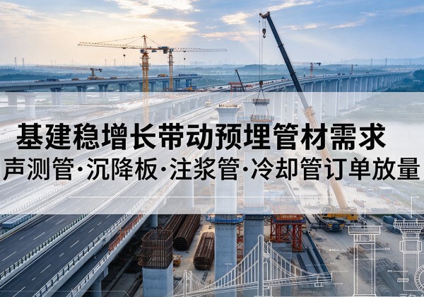 吉安基建稳增长带动预埋监测管材需求，声测管、沉降板、注浆管订单持续放量